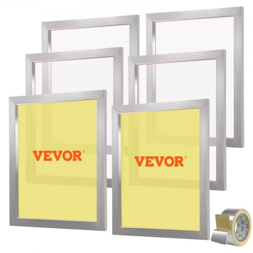 Screen Printing Kit Silk Screen Printing Frame 20x24in 110 Count Mesh 6pcs