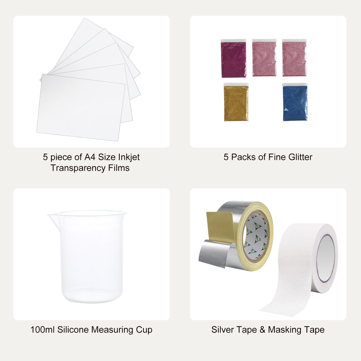 Screen Printing Kit, 3 Pieces Aluminum Silk Screen Printing Frames 6x10/8x12/10x14inch 110 Count Mesh, 5 Glitters and Screen Printing Squeegees and Transparency Films for T-shirts DIY Printing