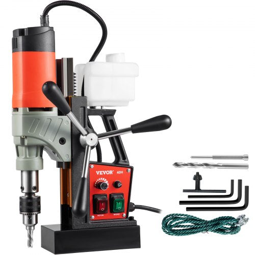 Magnetic Drill, 1200W 1.57" Boring Diameter, 2922lbf/13000N Portable Electric Mag Drill Press with Variable Speed, 580 RPM Drilling Machine for any Surface and Home Improvement, CE Listed