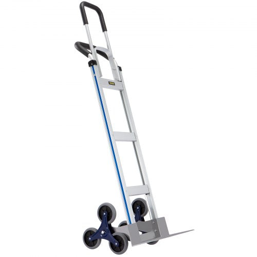 Stair Climbing Cart, 550 lbs Load Capacity, Aluminum Hand Truck Dolly with Dual Handles, Integrated Frame & Nonslip Rubber Wheels, Multipurpose Stair Climber for Warehouse Shopping Airport