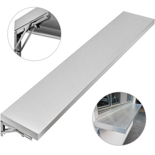 Vevor 6ft Concession Window Shelf Stand Shelf Vending Stainless Steel