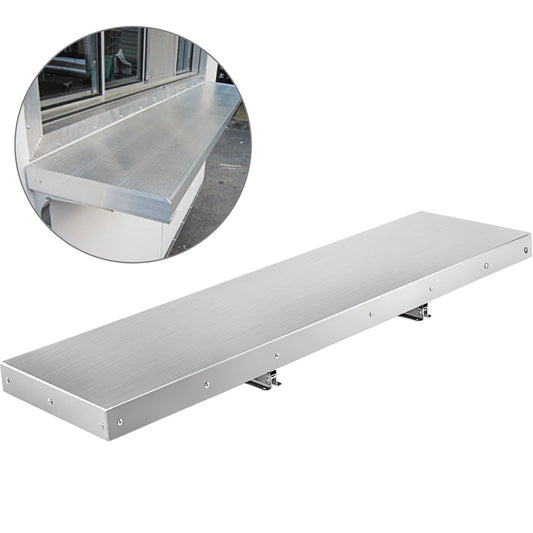 48x12 Inch Concession Window Shelf Stainless Steel Drop Down Folding Serving Food Wall Shelf Stand Serving for Concession Trailer Serving Window