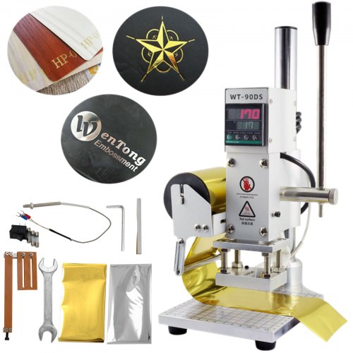 10x13cm Hot Foil Stamping Machine Leather Embossing Machine Bronzing Machine Hot Stamping Machine with Positioning Slider for PVC Leather Pu and Paper (10x13cm)