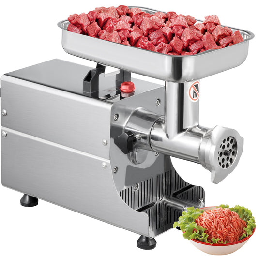 Commercial Meat Mincer 250W Electric Meat Grinder 0.33HP 170RPM Stainless Steel Meat Grinder Commercial Sausage Stuffer Maker for Industrial and Home Use
