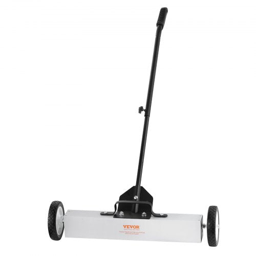50Lbs Rolling Magnetic Sweeper with Wheels, Push-Type Magnetic Pick Up Sweeper, 24-inch Large Magnet Pickup Lawn Sweeper with Telescoping Handle, Easy Cleanup of Workshop Garage Yard