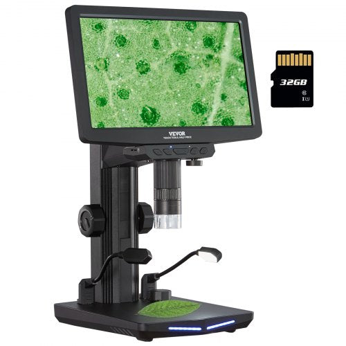 7" HDMI LCD Digital Microscope for Adults, Soldering Electron Microscope 1200X with IPS Screen, 8 LED Lights, 2 Flexible Side Lights, PC View, USB Coin Microscope for Windows/MacOS/TV, 32GB