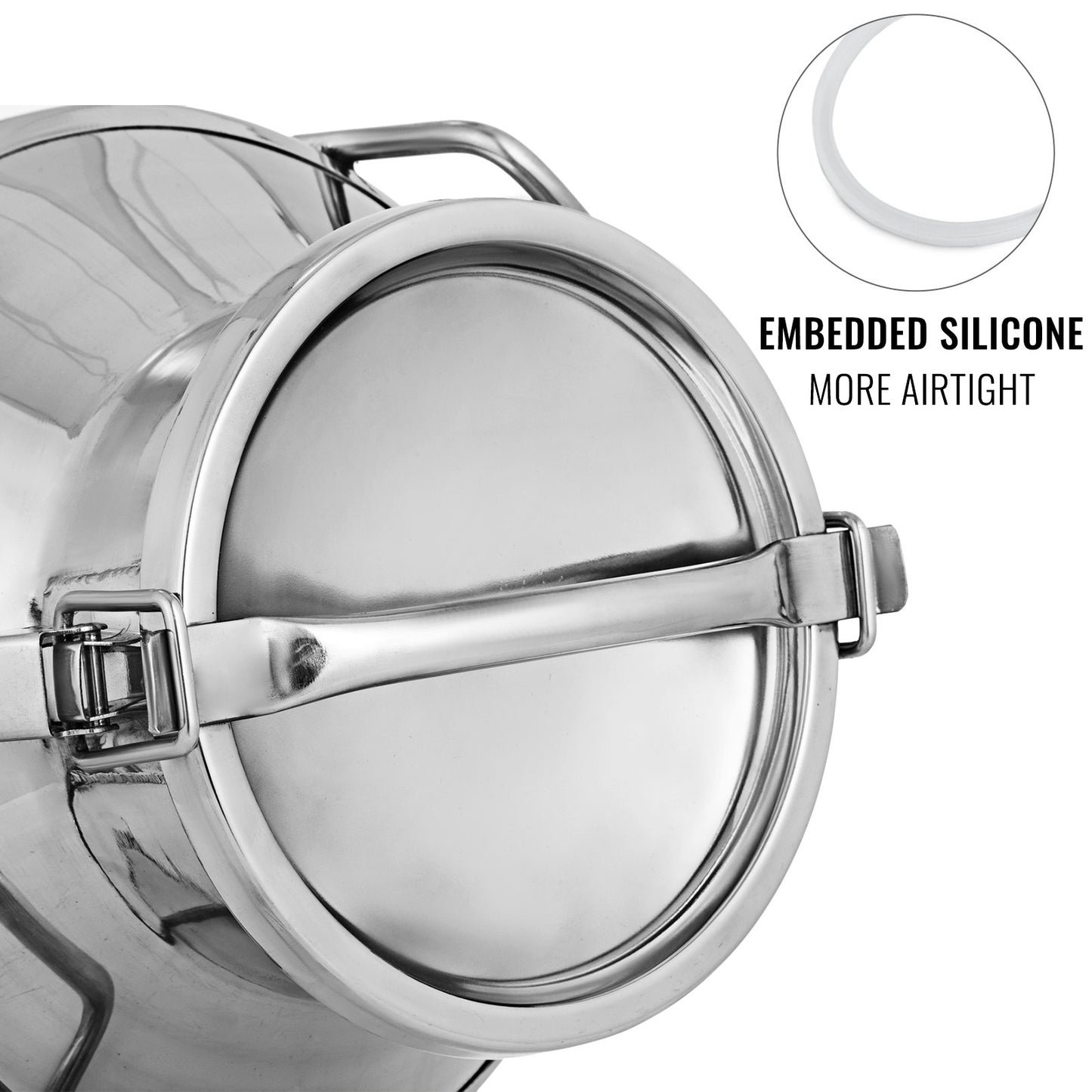 Stainless Steel Milk Can 20 Liter/5.25 Gallon Wine Pail Bucket Tote Jug Milk Can Canister Milk Pot Bucket Stainless Steel Milk Can with Sealed Lid Heavy Duty