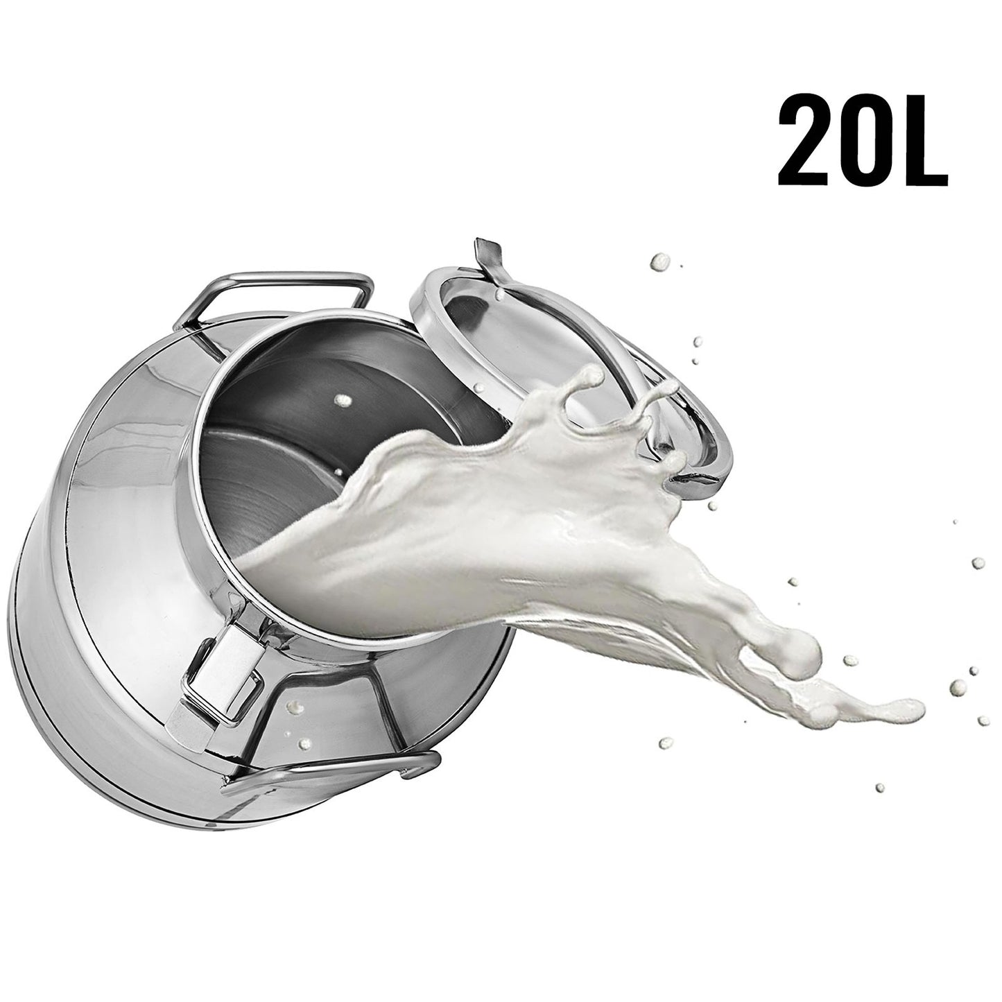 Stainless Steel Milk Can 20 Liter/5.25 Gallon Wine Pail Bucket Tote Jug Milk Can Canister Milk Pot Bucket Stainless Steel Milk Can with Sealed Lid Heavy Duty