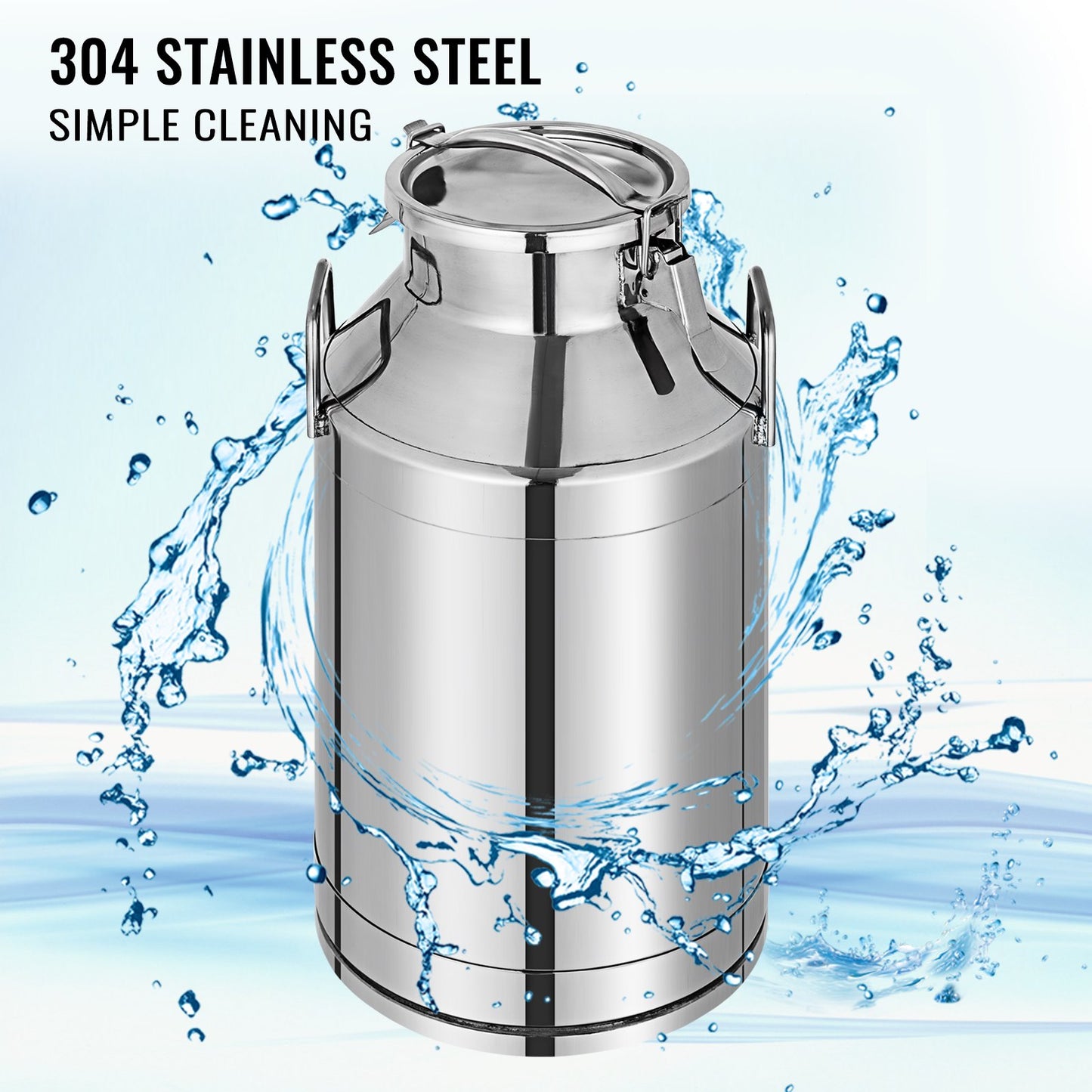 Stainless Steel Milk Can Wine Pail Bucket Tote Jug 50L/13.25 Gallon Milk Churn Can Canister Milk Pot Bucket Stainless Steel Milk Can with Sealed Lid Heavy Duty