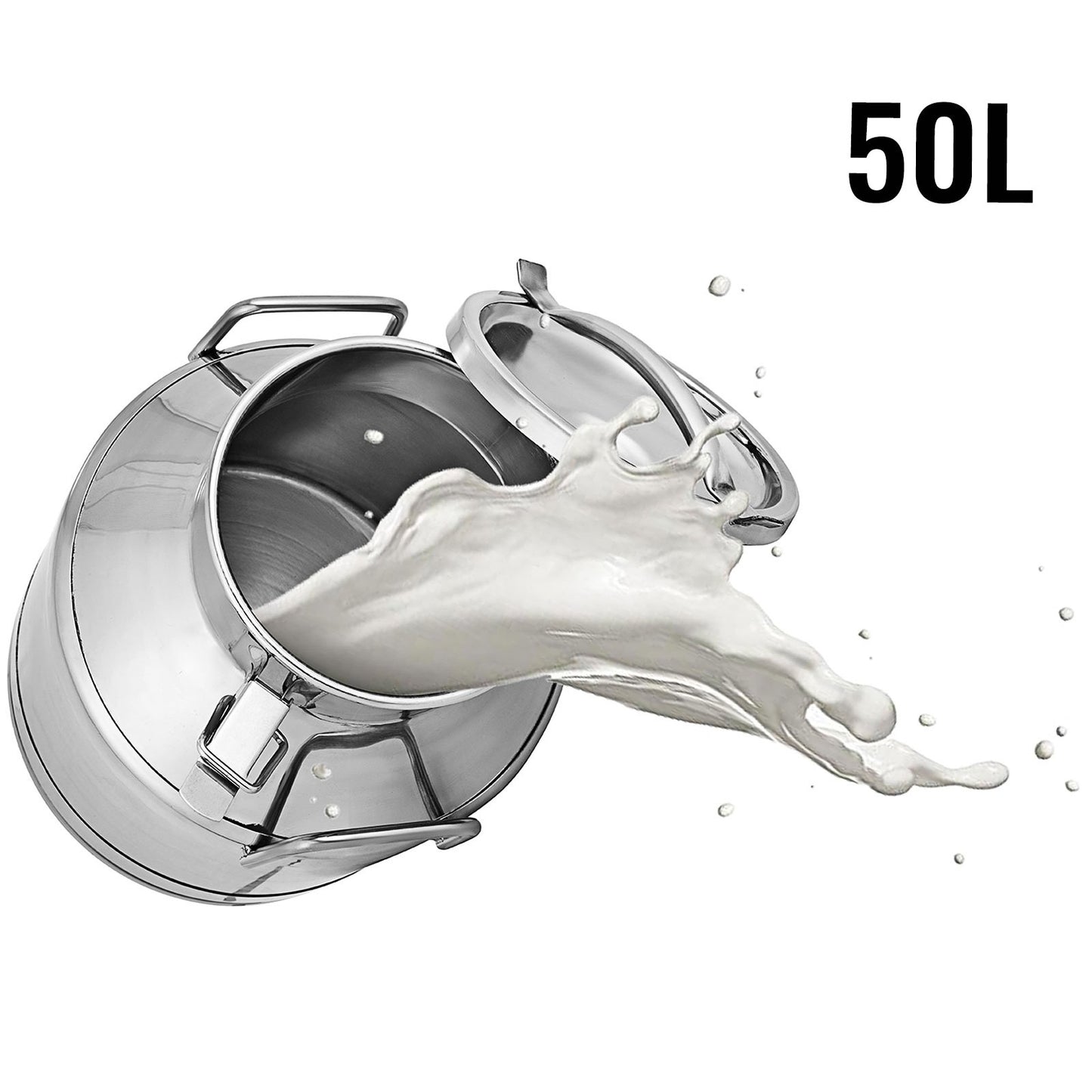 Stainless Steel Milk Can Wine Pail Bucket Tote Jug 50L/13.25 Gallon Milk Churn Can Canister Milk Pot Bucket Stainless Steel Milk Can with Sealed Lid Heavy Duty