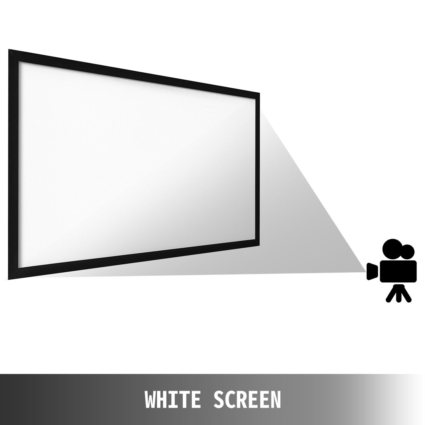 110Inch Diagonal Projector Screen 16:9 4K HD Projector Screen Movie Screen Fixed Frame 3D Projector Screen for Home Threater Outdoor Use(110inch)