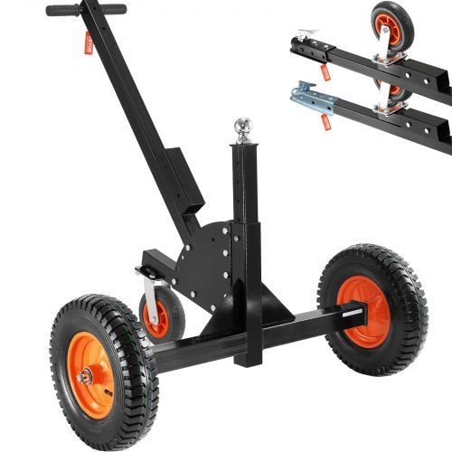 Adjustable Trailer Dolly, 1500lbs Tongue Weight Capacity, 2 in 1 Trailer Mover with 23.6''-35.4'' Adjustable Height & 2'' Ball, 16'' Pneumatic Tires & Universal Wheel, for Moving Car RV Trailer