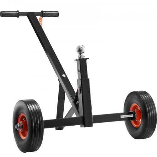 Adjustable Trailer Dolly, 600lbs Tongue Weight Capacity, Carbon Steel Trailer Mover with 16''-24'' Adjustable Height, 1-7/8'' Hitch Ball & 10'' Solid Tires, Ideal for Moving Car RV Boat Trailer