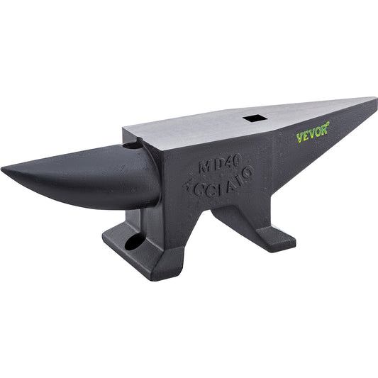 Cast Iron Anvil, 88 Lbs(40kg) Single Horn Anvil with Large Countertop and Stable Base, High Hardness Rugged Round Horn Anvil Blacksmith, for Bending, Shaping
