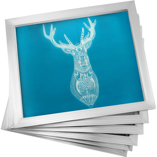 Silk Screen Frame 6 Pieces Aluminum Silk Screen Frame 18 x 20 Inch Silk Screen Printing Frame with White 160 Count Mesh