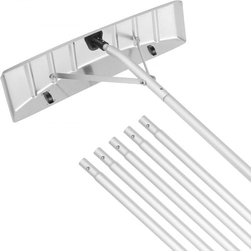 Snow Roof Rake, 25" Blade Snow Removal Tool, 21ft Reach Aluminium Roof Shovel, Roll Wheels for Roof Protection, Anti-Slip Handle Grip, Easy to Setup & Use for House Roof, Car Snow, Wet Leaves