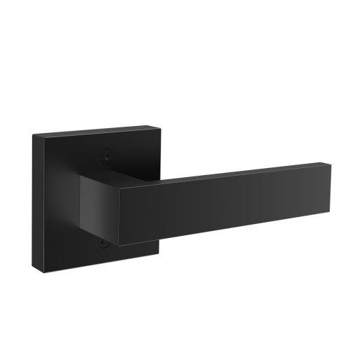 Dummy Door Lever, 1 PC Non-Turning Single Side Push/Pull Handle, Contemporary Square Door Lever Set, Reversible for Right and Left Sided Doors,For Pantry, Closet, and French Doors, Matte Black