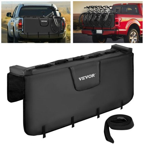 Tailgate Pad, 54" Wide Tailgate Bike Pad, Truck Bike Pad for Carrying up to 5 Bikes, Truck Bed Bike Pad with PVC Outer Layer, Mechanic Tool Pocket and Straps for Middle & Large Pickup Truck