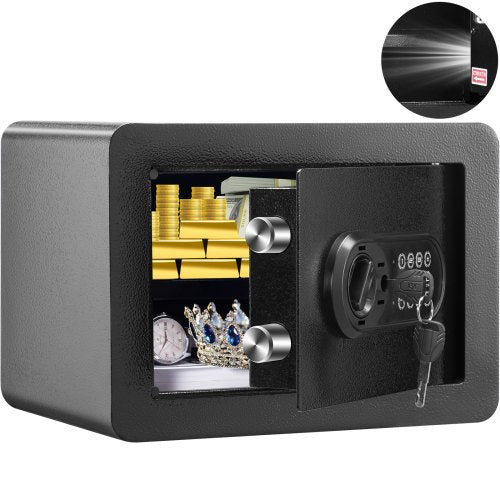 Safe, 0.5 Cubic Feet Home Safe, Steel Security Safe with Digital Keypad and 2 Keys, Wall-Mounted Cabinet Safe Protect Cash, Gold, Jewelry, Documents for Home, Hotel, 13.8 x 9.8 x 9.8 inches