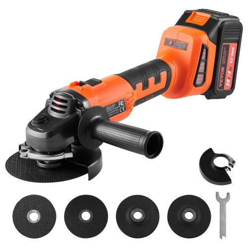 Cordless Angle Grinder Kit, 4-1/2'' 9000rpm Brushless Motor, 3 Variable Speed, Electric Grinder Power Tools with 20v 4.0Ah Battery & Fast Charger For Cutting, Polishing, Rust Removal