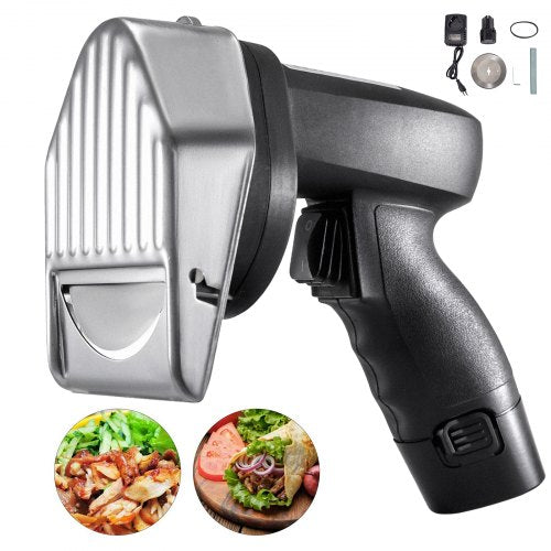 Kebab Slicer, Wireless Electric Kebab Knife with 0-8mm Adjustable Thickness, Gyro Knife Electric with 100mm Diameter, Knife Kebab Knife Electric Battery Type Shawarma Electric Knife Gyro Slicer