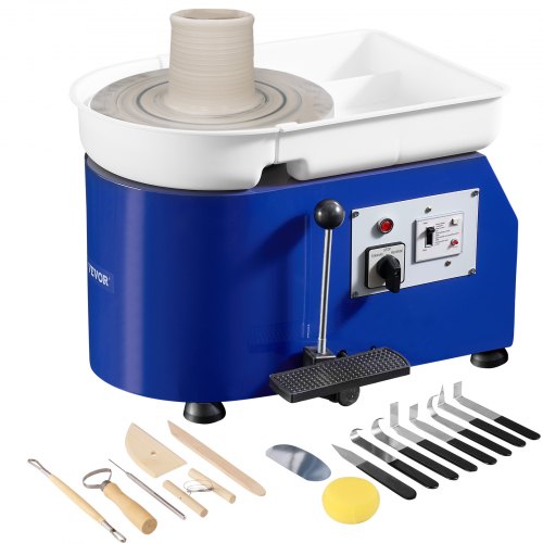 Pottery Wheel 11in Ceramic Wheel Foot Pedal Sculpting Tools Apron 350W