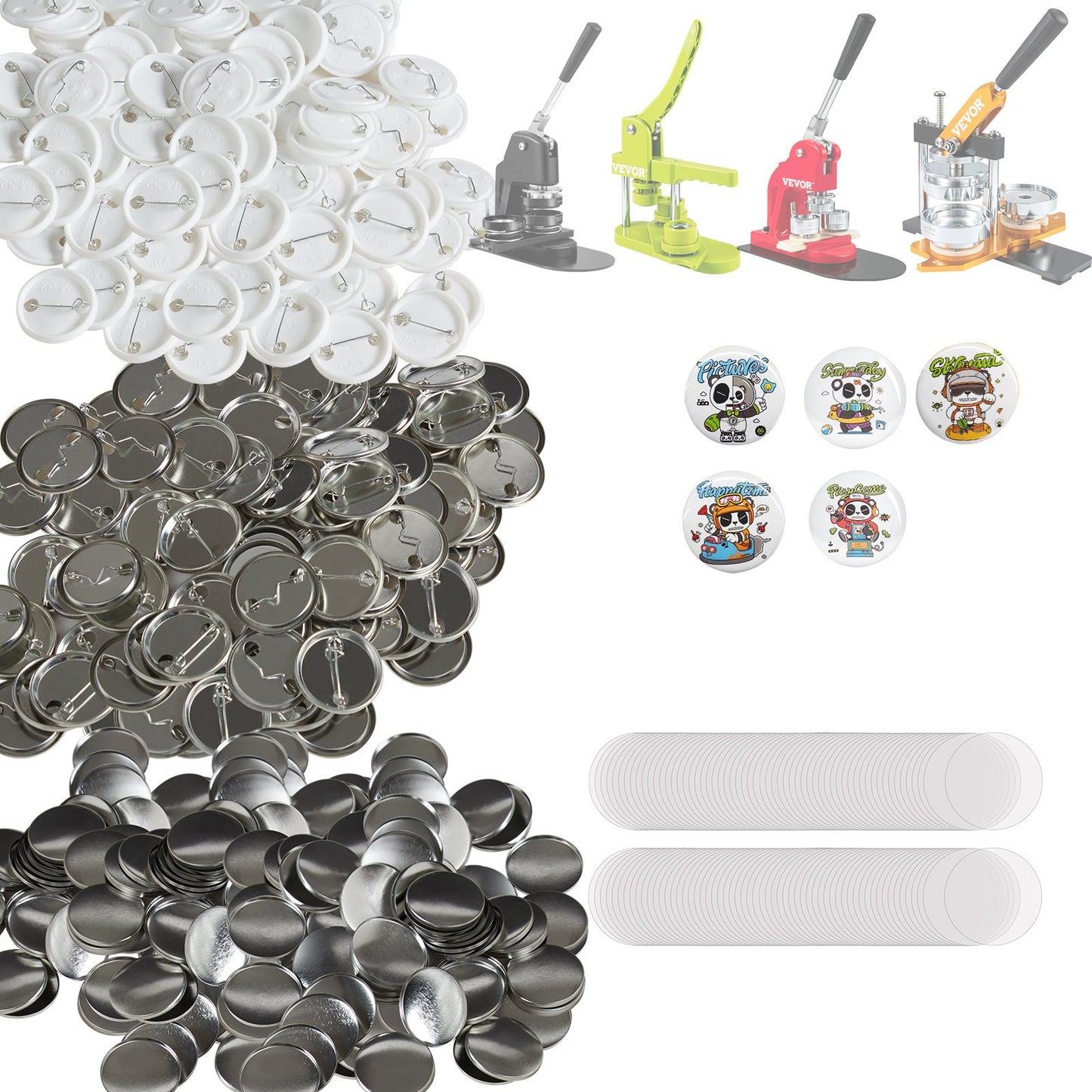 1.25" 32mm Button Badge Parts Supplies for Button Maker Machine 500 Sets