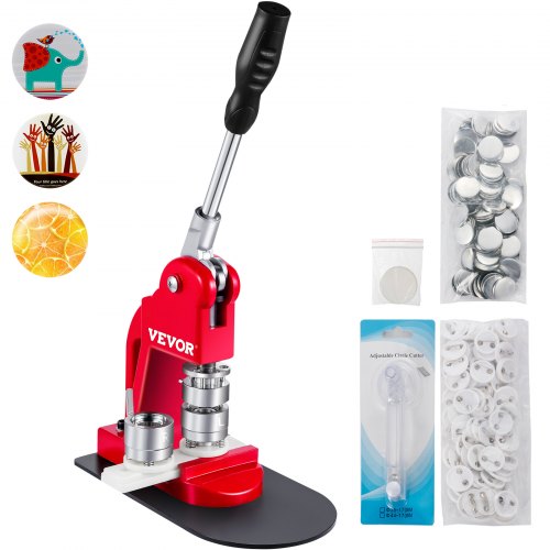 25mm Button Maker 1 Button and Badge Maker Machine Button Maker Press Punch Press Machine with 500 Buttons(500pcs)