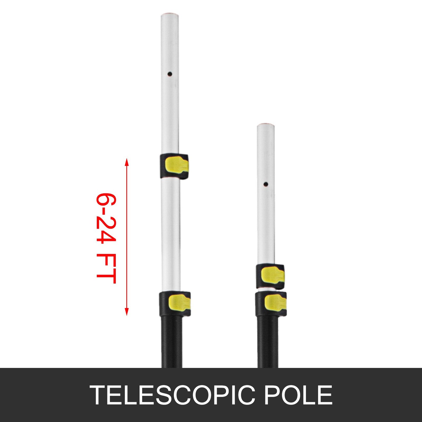 Telescopic Pole Saw Tree Pruner 6-24 Foot Extendable Telescopic Landscaping Pole Saw with 2-Foot Saw Blade for Pruning and Trimming Branches and Leaves