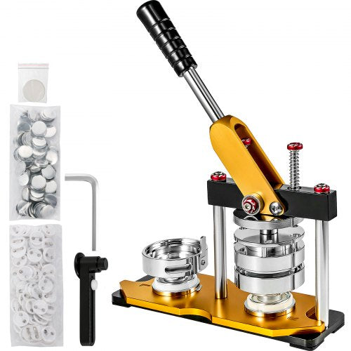 75mm Button Maker 3 Button and Badge Maker Machine Button Maker Press Rotate Badge Button Maker with 100 Adjust Circle Cutter(100pcs)