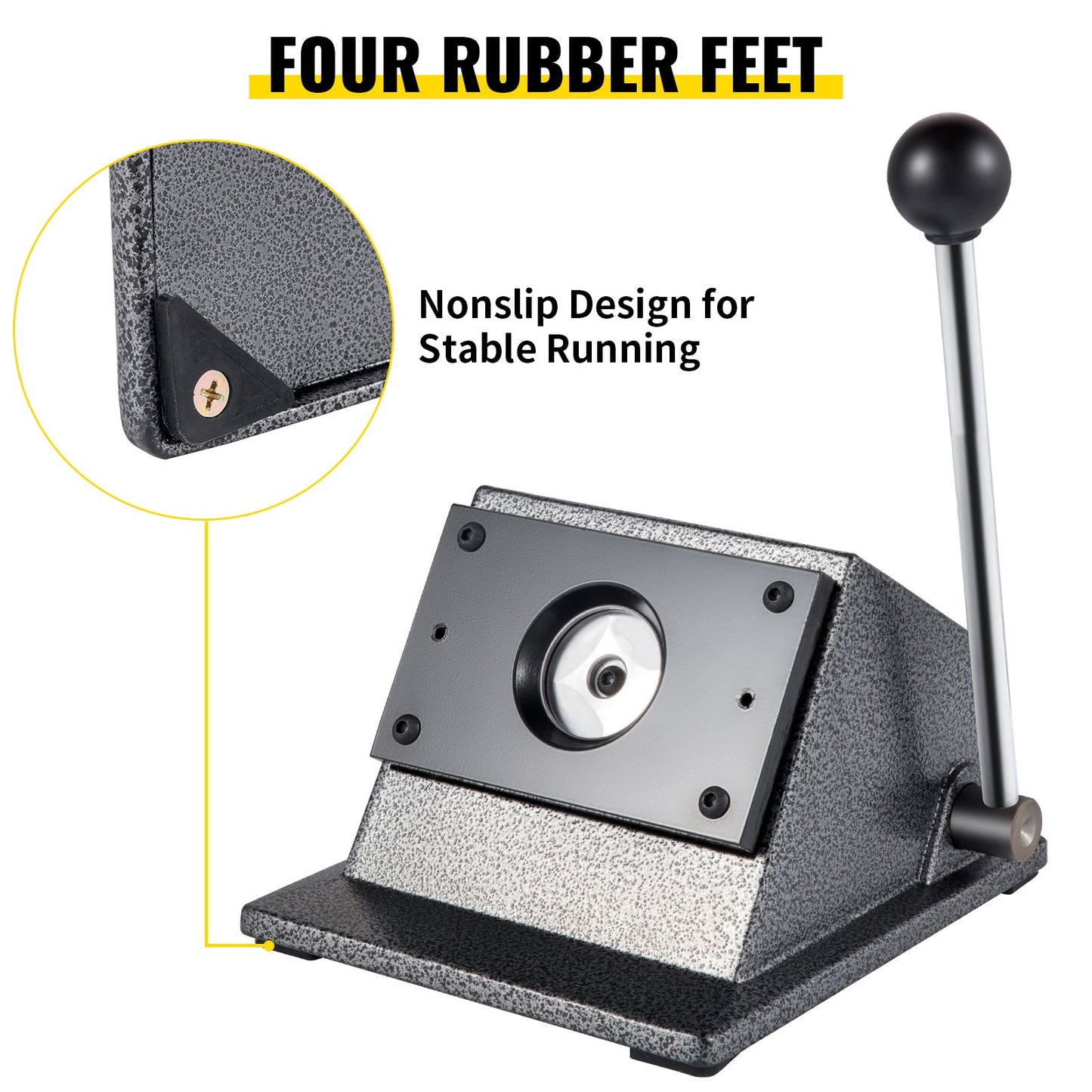 Graphic Punch Die Cutter 1-3/4"/44mm Round Punch Die Cutter Cast Iron Manual Graphic Punch Press Button Badge Maker 0.05"/1.5mm Cut Thickness Graphic Die Cutter with Steel Blade for Badge Making