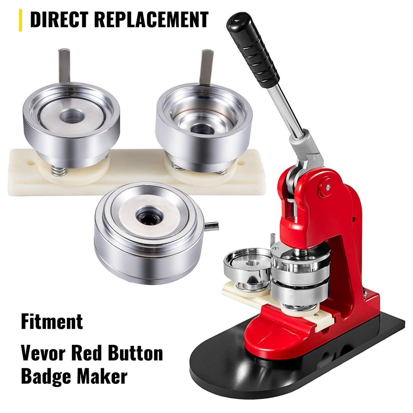 Badge Punching Die 1-3/4 inch/44mm Round Punching Die with ABS Slide Button Die Carbon Steel Badge Maker Part Aluminum Alloy Core Compatible with Button Maker Making Machine for DIY Logo Badges