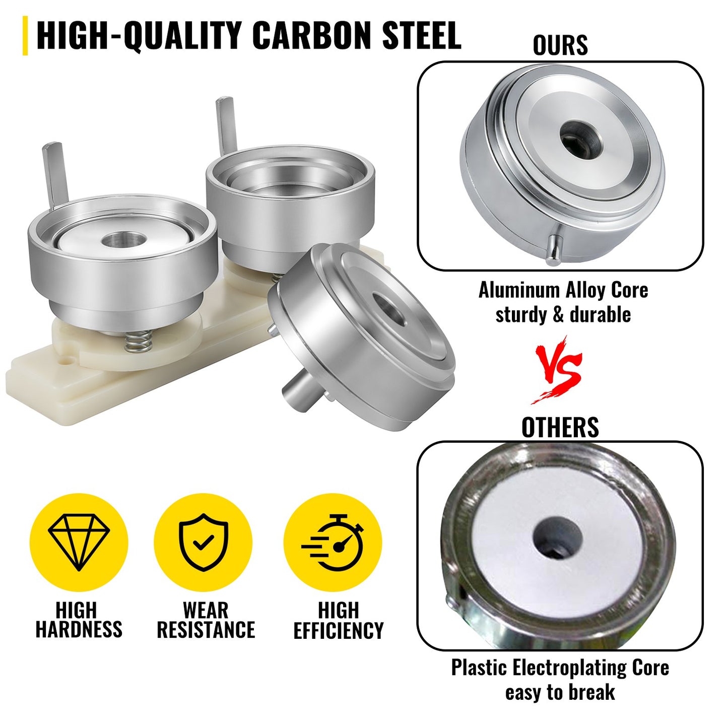 Badge Punching Die 2 inch/50mm Round Punching Die with ABS Slide Button Die Carbon Steel Badge Maker Part Aluminum Alloy Core Compatible with Button Maker Making Machine for DIY Logo Badges