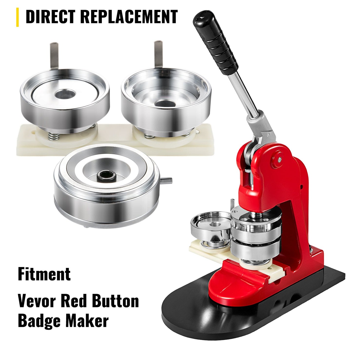 Badge Punching Die 2-1/4 inch/58mm Round Punching Die with ABS Slide Button Die Carbon Steel Badge Maker Part Aluminum Alloy Core Compatible with Button Maker Making Machine for DIY Logo Badges