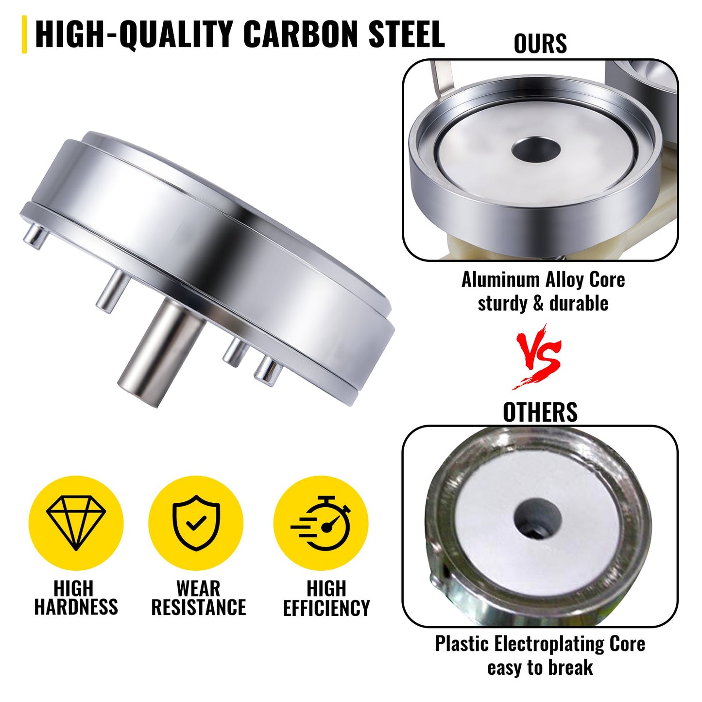 Badge Punching Die 3 inch/75mm Round Punching Die with ABS Slide Button Die Carbon Steel Badge Maker Part Aluminum Alloy Core Compatible with Button Maker Making Machine for DIY Logo Badges