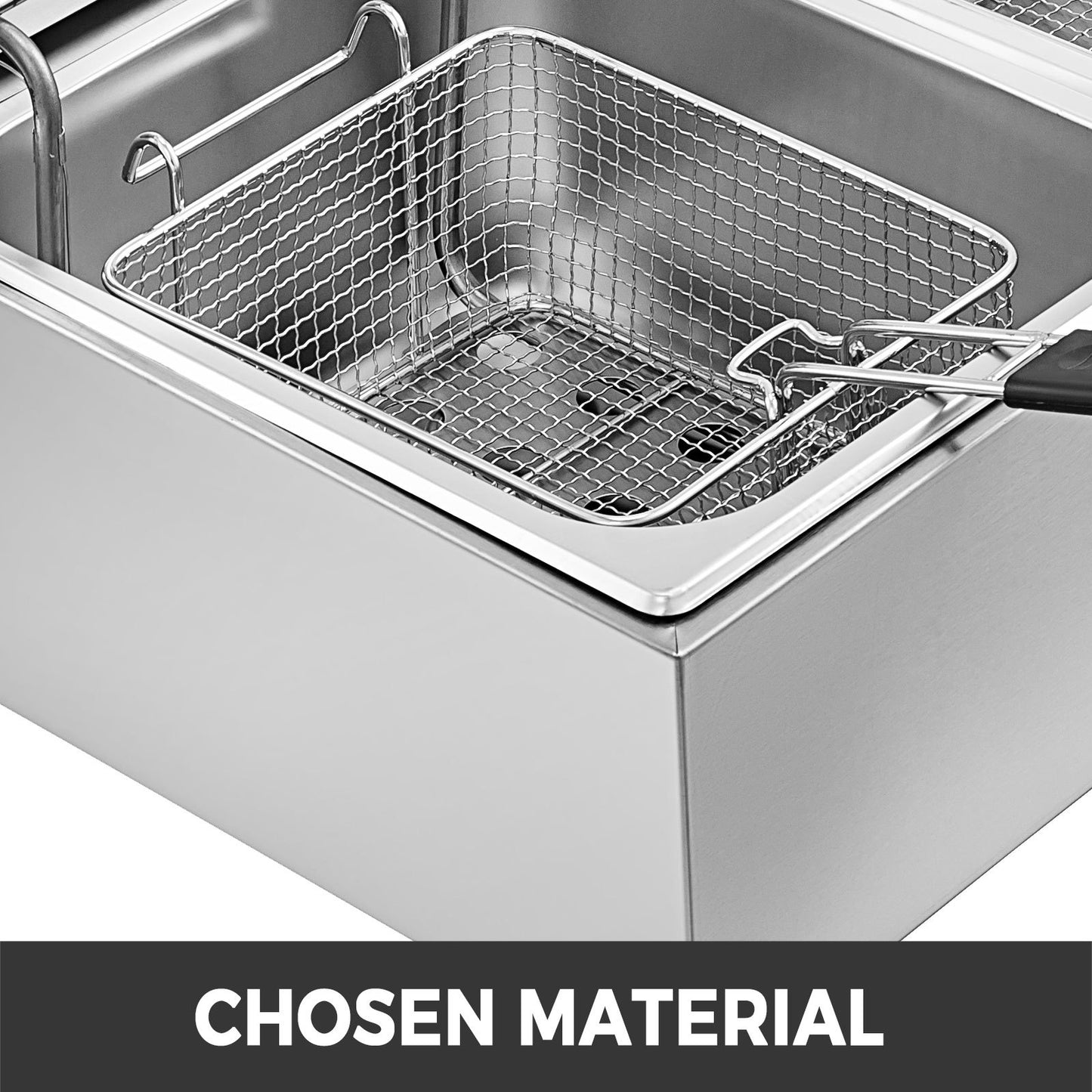 Commercial Deep Fryer 12L Electric Fryer 5000W Dual Tank YB-82A Electric Deep Fryer Countertop Stainless Steel French Fry for Commercial Uses