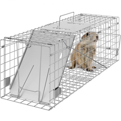 Live Animal Cage Trap 24" x 8" x 8" Humane Cat Trap Cats Squirrels Mouse