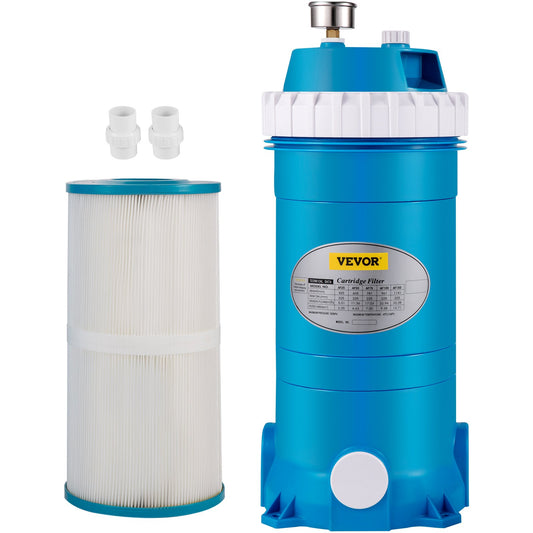Pool Cartridge Filter, 150Sq. Ft Filter Area Inground Pool Filter,Above Ground Swimming Pool Cartridge Filter System w/Polyester Cartridge,Corrosion-proof,Auto Pressure Relieve,2 Unions Included