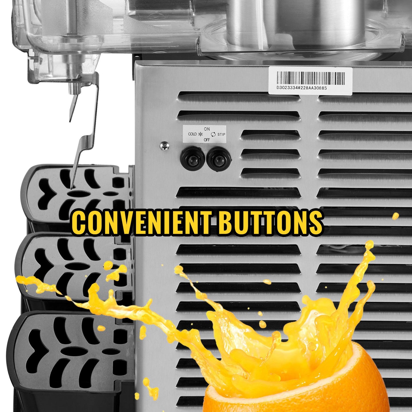 Commercial Cold Beverage Dispenser Stainless Steel Fruit Juice Beverage Dispensers 3 Tanks 9.6 Gallon Ice Tea Drink Dispenser Equipped with Thermostat Controller