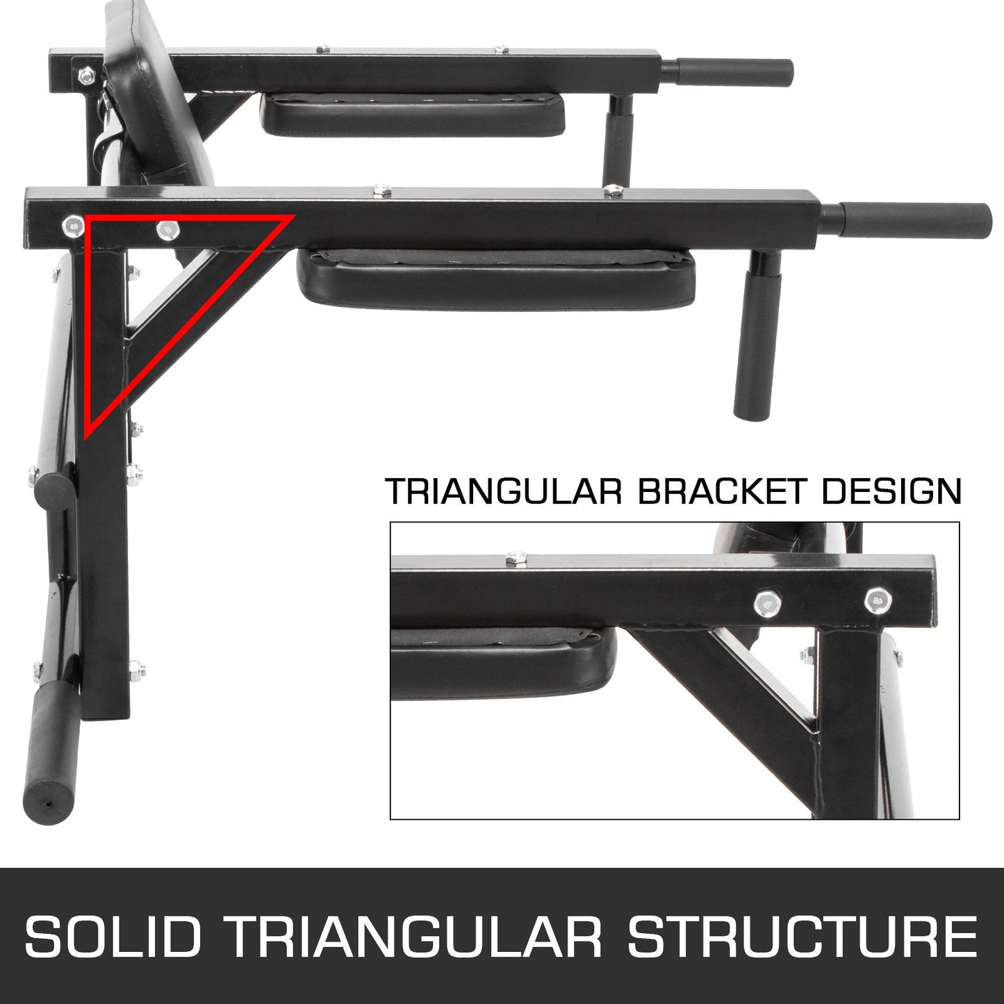 Pull Up Dip Bar Station Wall Mounted Chin Up Gym Fitness Strength Training