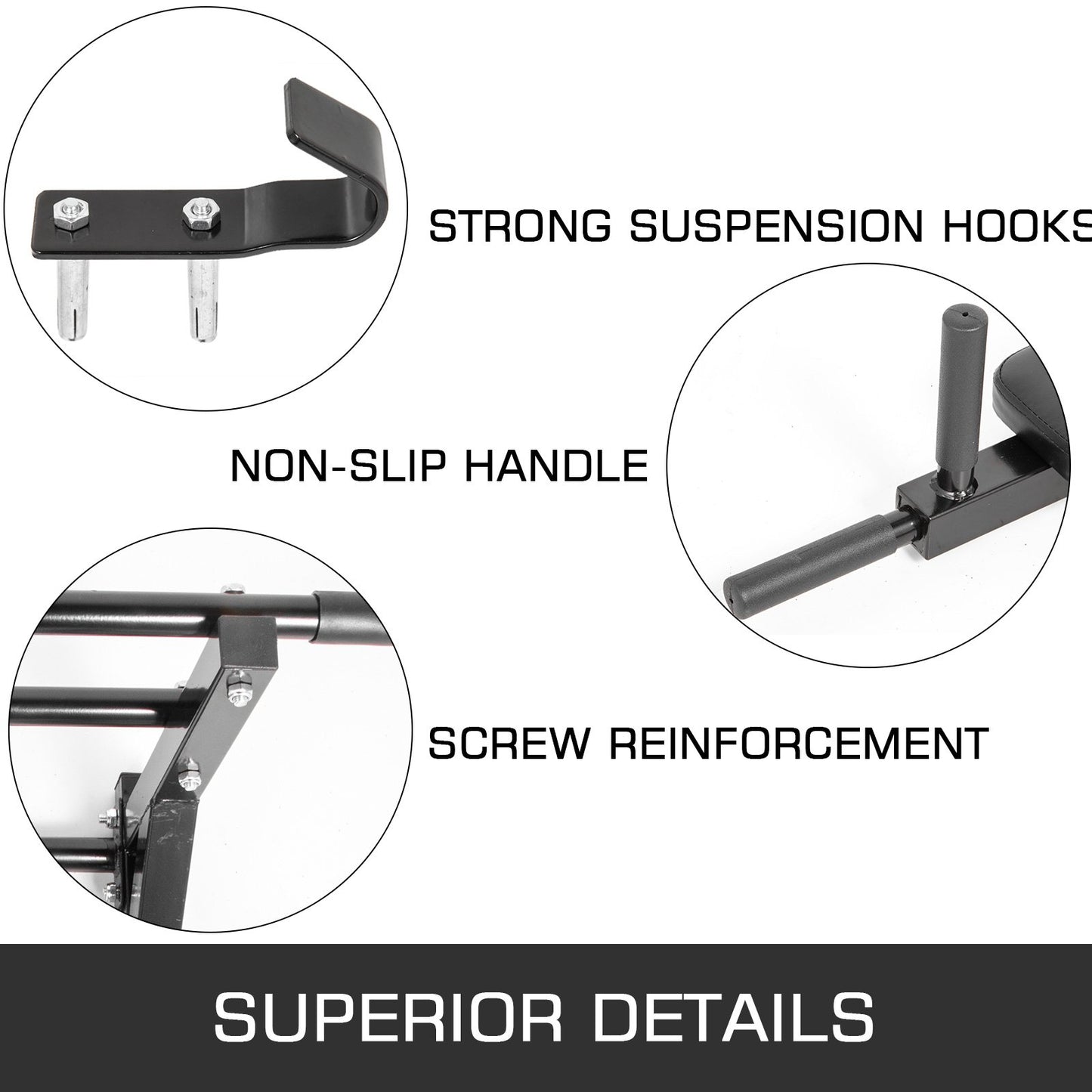 Pull Up Dip Bar Station Wall Mounted Chin Up Gym Fitness Strength Training
