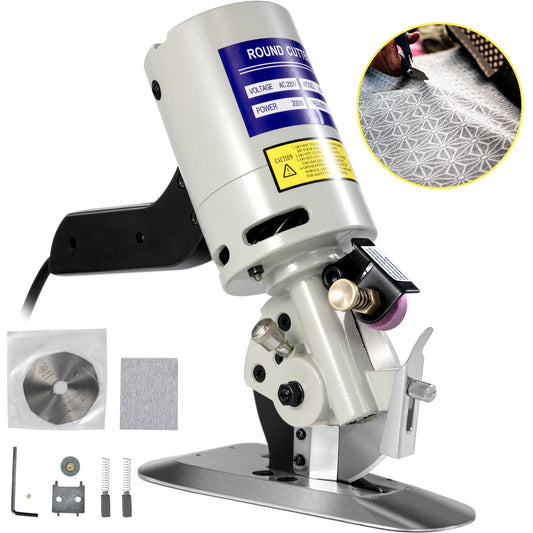 Fabric Cutter 90mm Rotary Fabric Cutter 200W Strong Power Electric Rotary Cutter Machine All-Copper Motor with Low Noise Adjustable Speed Electric Scissors For Cutting Fabric, Leather and Silk