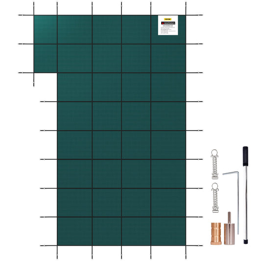 Inground Pool Safety Cover Winter Pool Cover 22 x 42 ft with Right Step