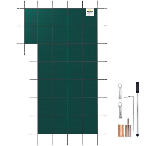 Inground Pool Safety Cover Winter Pool Cover 18 x 34 ft with Left Step