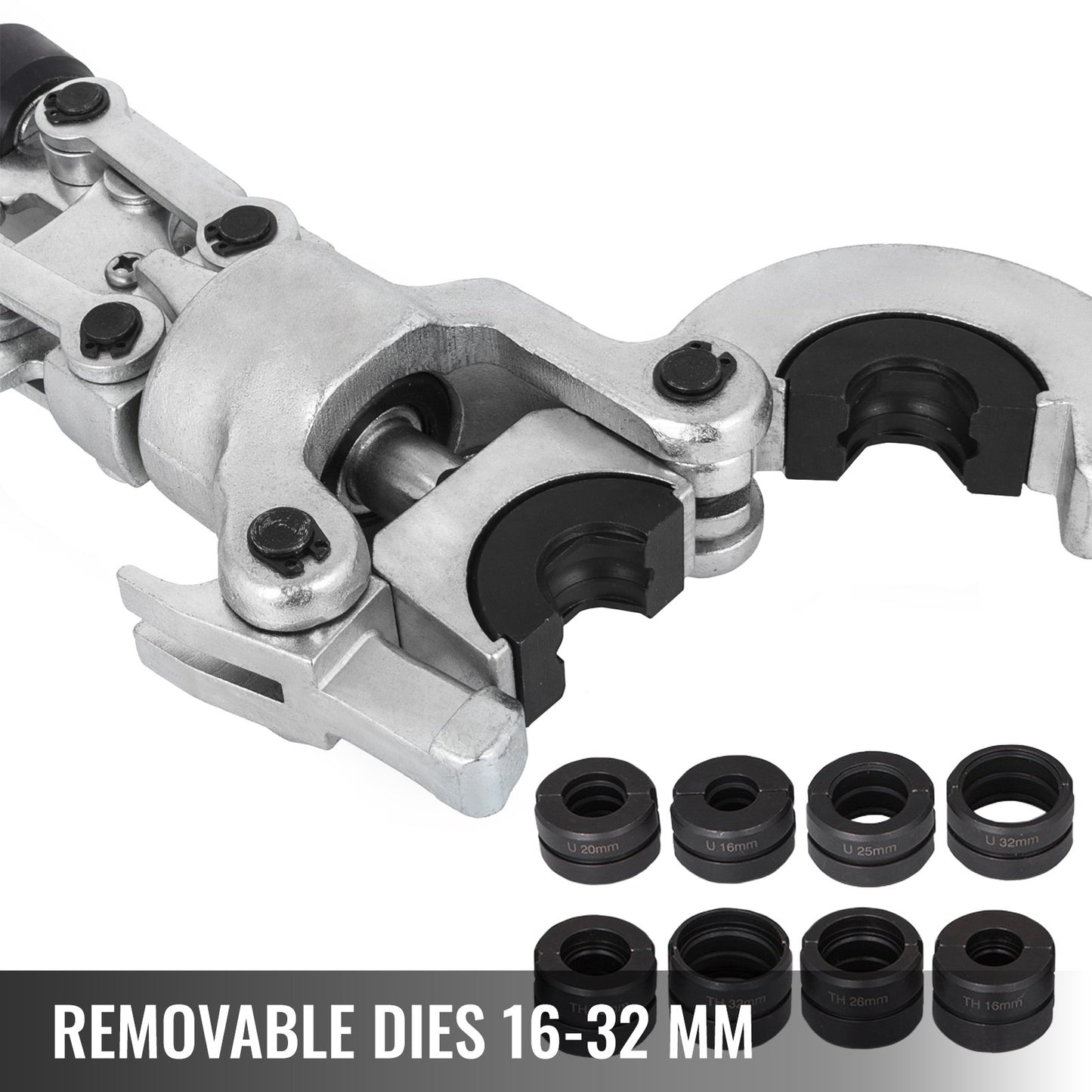 Hydraulic Crimping Tool 6T, Press Pliers  16-20-25-32MM, U-shaped/TH-Shaped Pipe Crimping Pliers, Hand-Held Press Pliers PE-X Crimping Tool for Composite Pipes PEX