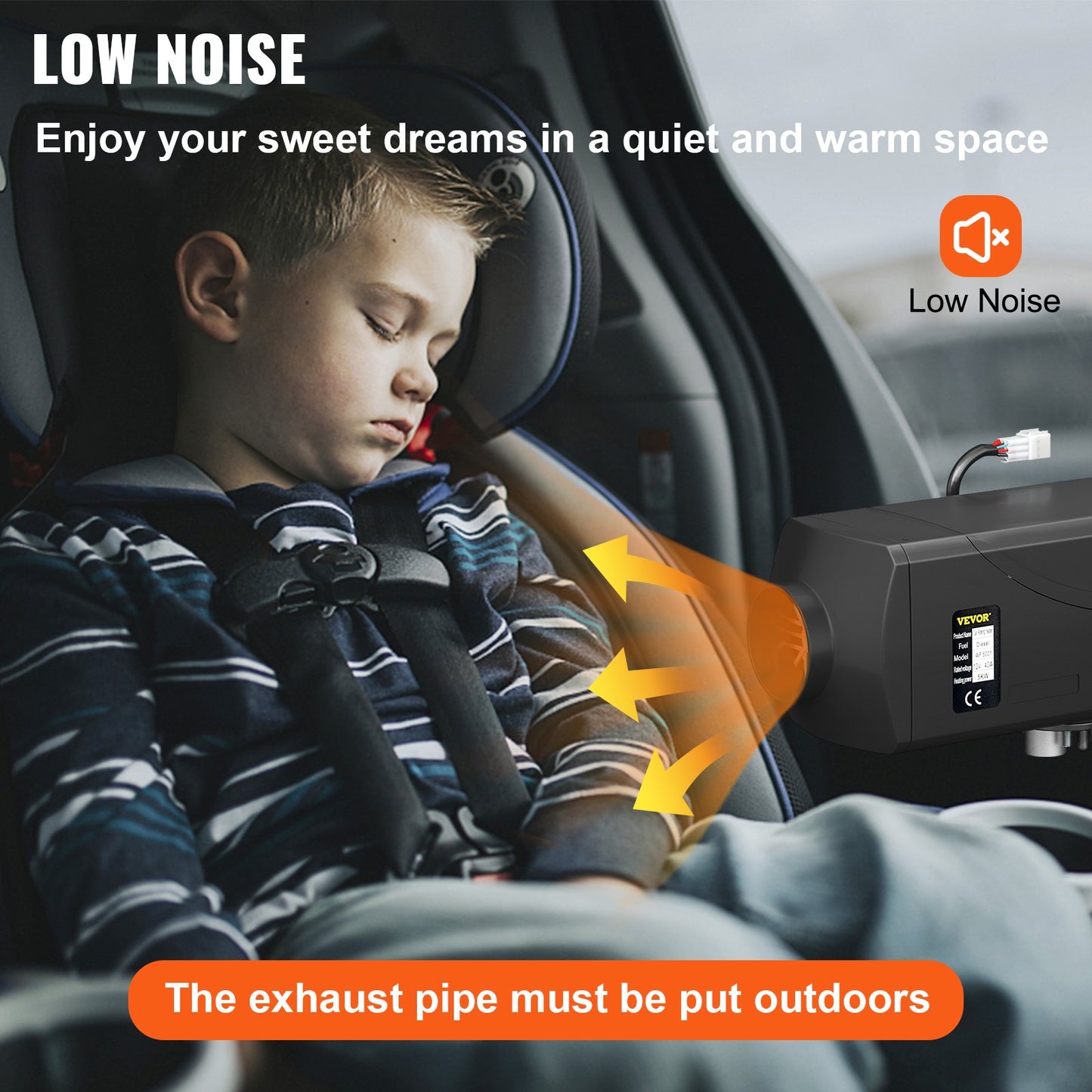 5KW 12V Diesel Parking Heater with LCD Monitor,Air Diesel Heater Parking Heater with Silencer for Truck Boat Car Trailer