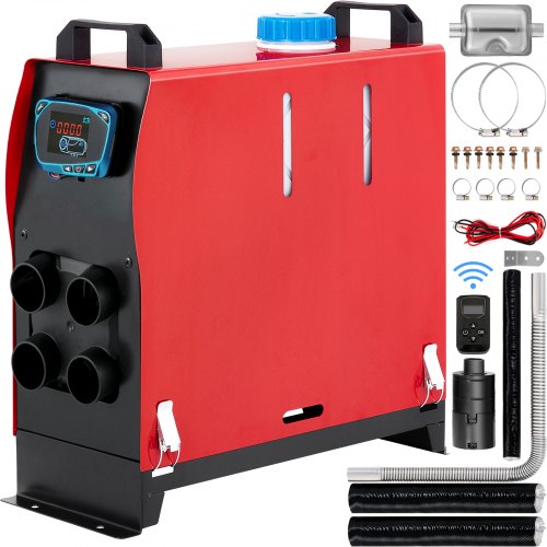 5kw Diesel Air Heater 12V Parking Heater Diesel 4 Holes for Caravan RV and Bus (12V 5KW with Blue LCD Monitor and Silencer)