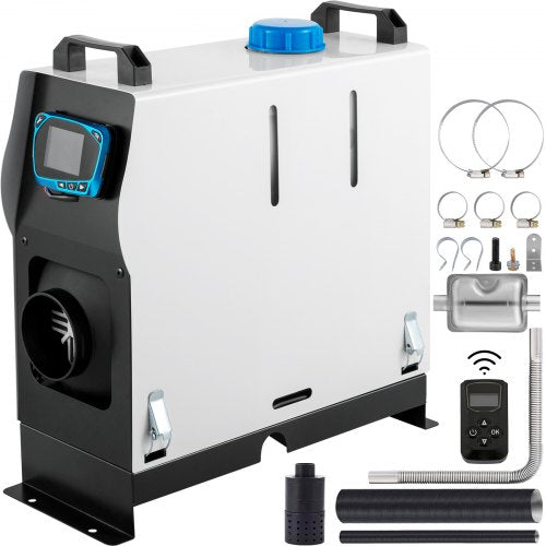 Diesel Air Heater, 8KW Parking Heater, All in 1, 12V Truck Heater, One Air Outlet, with Red LCD Switch, Remote Control, Fast Heating Diesel Heater, For Car, RV Truck, Boat, Campervans, Caravans