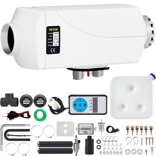 12V 5KW Diesel Air Heater Diesel Heater 12v 5kw with digital switch parking heater with air heater tank parking diesel air heater for RV, Motorhome Trailer, Trucks, Boats 5000W LCD
