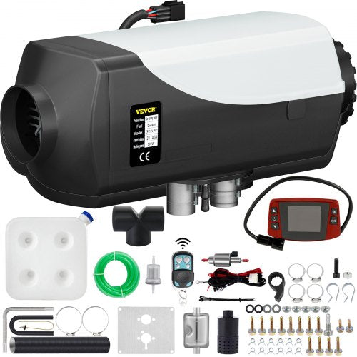 Diesel Air Heater, 5KW Parking Heater, 12V Truck Heater, with 15L Tank, LCD Switch, Remote Control and Silencer, Fast Heating Diesel Heater, For Truck, Boat, Car Trailer, Campervans, Caravans